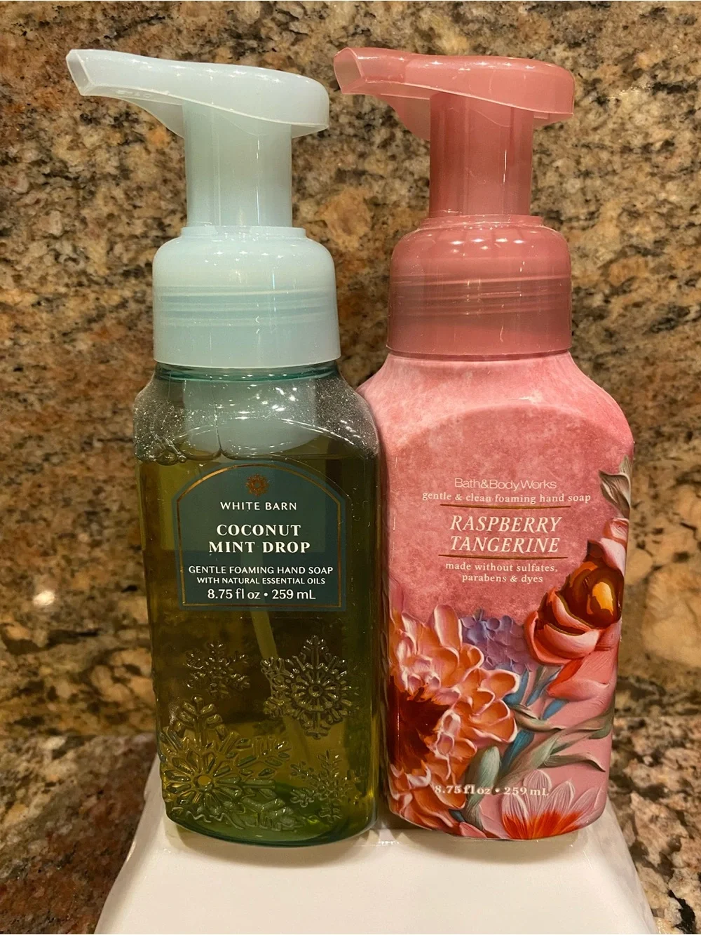 1)-RASPBERRY TANGERINE 1)-COCONUT MINT DROP, B&BW Foam Hand Soaps 8.75-fl oz NWT